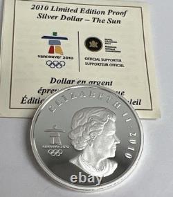 2010 Vancouver 2010 Limited Edition Proof Silver Dollar The Sun