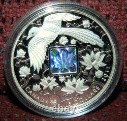 2011 CANADA $15 MAPLE OF HAPPINESS MAGPIE PROOF SILVER COIN WithHOLOGRAM + BOX