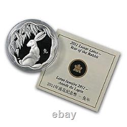 2011 Canada 1 oz Silver Lunar Lotus Year of the Rabbit (withCOA) SKU#65211