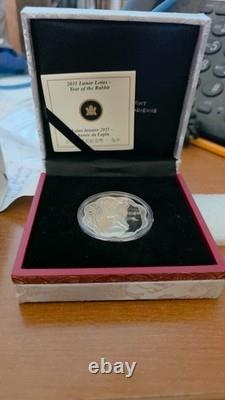 2011 Canada $15 Lunar Lotus Year of the Rabbit Sterling Silver Coin