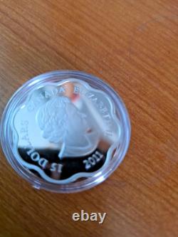 2011 Canada $15 Lunar Lotus Year of the Rabbit Sterling Silver Coin