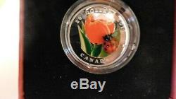 2011 Canada 20 Dollar -9999Ag-Canadian Tulip with Glass Lady Bug