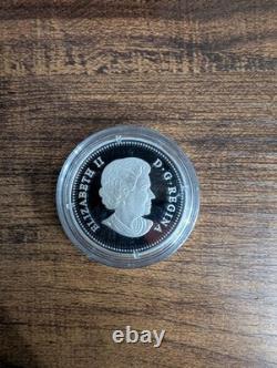 2012 $20 Canadian Maple Leaf with Crystal Raindrop Silver Proof Coin