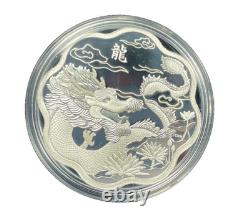 2012 CANADA $15 LUNAR YEAR OF THE DRAGON. 9999 1OZ PROOF SILVER COIN WithBOX & COA