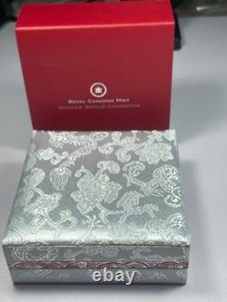 2012 CANADA $15 LUNAR YEAR OF THE DRAGON. 9999 1OZ PROOF SILVER COIN WithBOX & COA