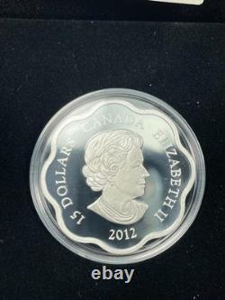 2012 CANADA $15 LUNAR YEAR OF THE DRAGON. 9999 1OZ PROOF SILVER COIN WithBOX & COA