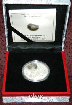 2012 CANADA $15 LUNAR YEAR OF THE DRAGON. 9999 1OZ PROOF SILVER COIN WithBOX & COA