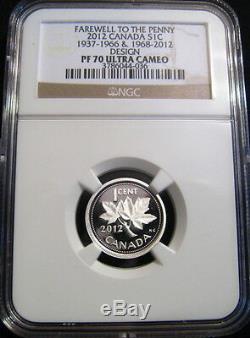 2012 CANADA 1c FAREWELL PENNY NGC PF70 UC 1937-1966/1968-2012 Silver Proof Cent