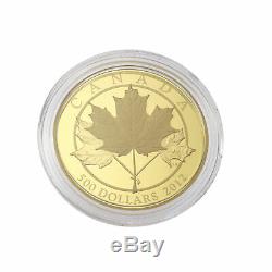 2012 Canada 5 oz Proof Pure Gold Coin $500 Maple Leaf Queen Elizabeth II COA Box