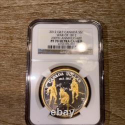2012 Canada Gilt Silver Dollar War Of 1812 200th Anniversary PF70 UCAM NGC