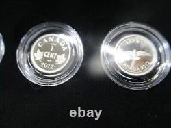 2012 Canada Silver 5 coin Set Farewell Adieu 4879/5000