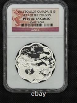 2012 Scallop Canada $15 Year Of Dragon PF70 Ultra Cameo Silver #81