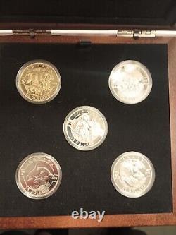 2013 0 Canada Box Set 5 1 Oz. 9999 Fine Silver Proof Set Wolf Caribou Orca Pbear