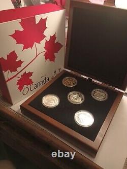 2013 0 Canada Box Set 5 1 Oz. 9999 Fine Silver Proof Set Wolf Caribou Orca Pbear