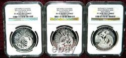 2013-14 Canada $20 Untamed Canada Three Silver Coin Set Ngc Pf 70 Ultra Cameo