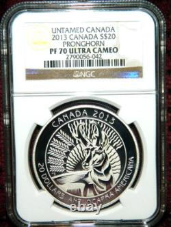 2013-14 Canada $20 Untamed Canada Three Silver Coin Set Ngc Pf 70 Ultra Cameo