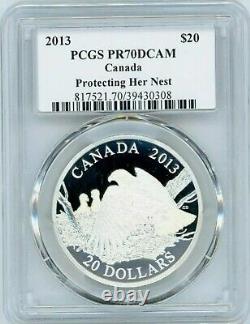 2013 $20 Canada Protecting Her Nest PCGS PR70DCA Susanna Blunt Silver Proof Coin