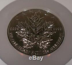 2013 $50 Canada Maple Leaf 5 Oz. 999 Silver NGC PF 69 Reverse Proof 25th Anniv