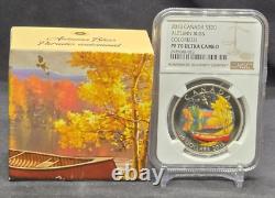 2013 CANADA $20 AUTUMN BLISS NGC PF70 UC /w OGP. 999 COLORED SILVER COIN