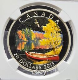 2013 CANADA $20 AUTUMN BLISS NGC PF70 UC /w OGP. 999 COLORED SILVER COIN