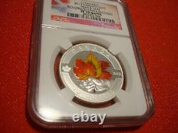 2013 Canada $10 Silver Proof Colorized Maple Leaf -Early Releases NGC PF70 Matte