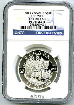 2013 Canada $10 Silver Proof The Wolf Ngc Pf70 Matte First Releases