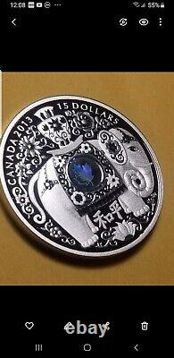 2013 Canada $15 Silver Gem Hologram Maple Leaf Of Peace Proof Coin