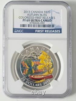2013 Canada $20 Autumn Bliss Silver Proof Coin First Releases Ngc Pf69 Uc