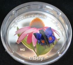2013 Canada $20 Murano Venetian Glass Butterfly 1oz Silver Proof Coin coloured