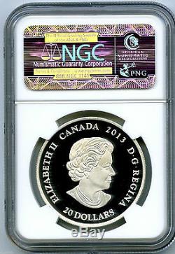 2013 Canada $20 Silver Proof Maple Leaf Impression Ngc Pf70 Colorized Red Enamel