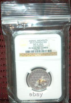 2013 Canada $3 Animal Architects Bee & Hive Silver Coin Ngc Pf70 Ultra Cameo