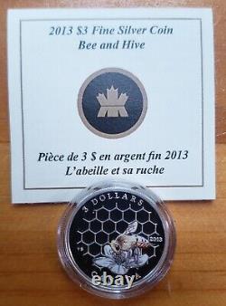 2013 Canada $3 Bee & Hive Animal Architects Series #1 Pure Silver Proof Coin