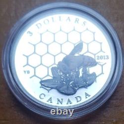 2013 Canada $3 Bee & Hive Animal Architects Series #1 Pure Silver Proof Coin