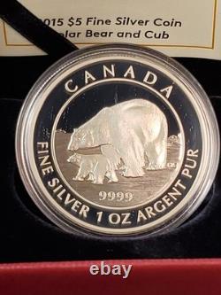 2013 Canada $5 Fine Proof Silver Coin Polar Bear and Cub