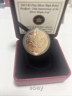 2013 Canada $5 Silver High Relief Piedfort Silver Maple Leaf. Finish Proof