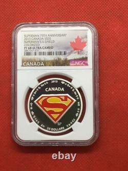 2013 Canada Proof Silver Superman Shield NGC PF 68