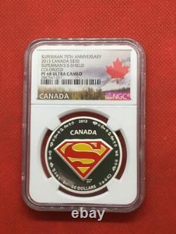 2013 Canada Proof Silver Superman Shield NGC PF 68