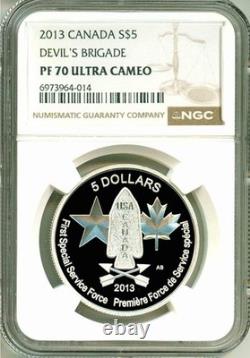 2013 Canada S$5 Devil's Brigade NGC PF70 Ultra Cameo COA