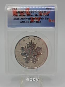 2013 Canada S$5 Silver Maple Leaf 1oz ANACS RP70 DCAM Coin 25th Anniversary