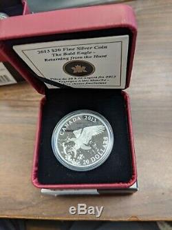 2013 Canada The Bald Eagle 4 1oz Silver Proof Coin Collection Set
