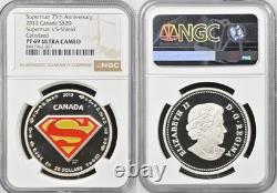 2013 Canadian NGC PF69 Ultra Cameo S$20 Superman's S-Shield Colorized