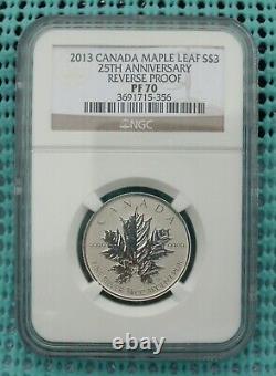 2013 NGC PF 70 Canada Maple Leaf $5, $4, $3, $2 & $1 all are 9999 FINE SILVER