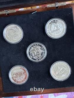 2013 O' Canada $25 Coin Silver Proof Set (5) Limited Mintage of 8,500 in Case