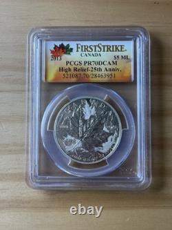 2013 Piedfort Canada $5 Maple Leaf High Relief Coin 25th Anniv. PCGS PR70DCAM