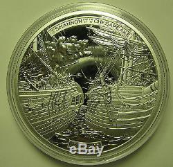2013 Proof $50 5 oz. 9999 silver Shannon Chesapeake War 1812 Canada fifty