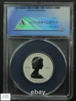 2013 REVERSE PROOF Canadian Silver Maple Leaf Anniversary 5-Coin Set ANACS PR 69