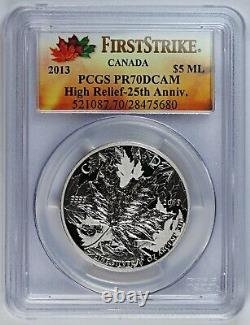 2013 U. S PCGS PR 70 DCAM Canada / Canadian $5 Dollar Silver Coin First Strike