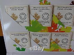 2014 10 X Fine Silver Proof Canada $10 Coin's Full Box Set + All Coa's O Canada