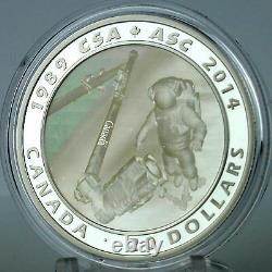 2014 $20 Canadian Space Agency 25th Anniversary 1 oz. Pure Silver Proof Hologram