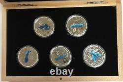 2014/2015 Canada $20 Silver Colorized Five-Coin Proof Set The Great Lakes OGP